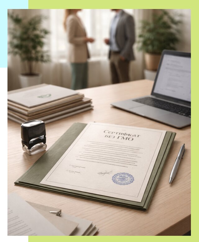 Сертификат без ГМО в Артёме от 7775 р. оформить срочно Алешин-Арт